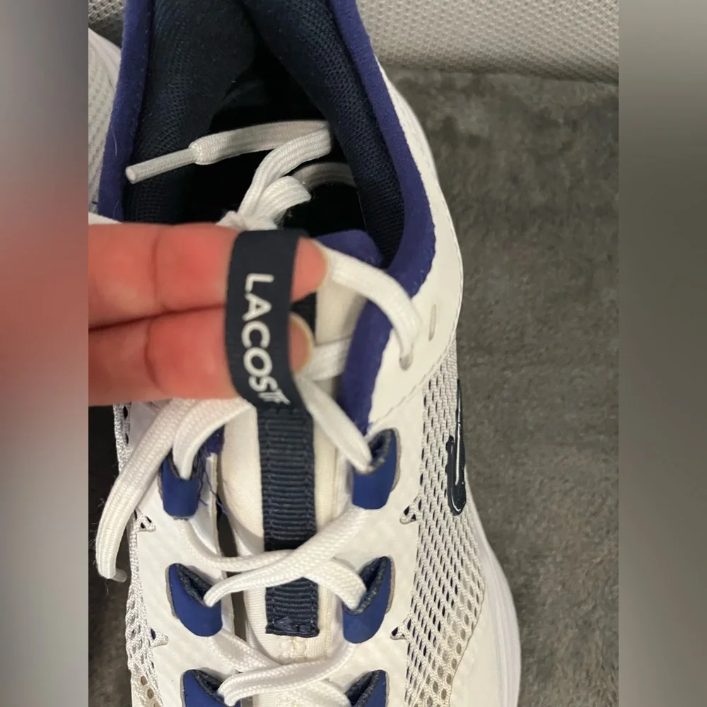 Lacoste AG-LT 21 men’s sneakers OrthoLite anti-microbial footbed. White blue 9.5 - Picture 11 of 12